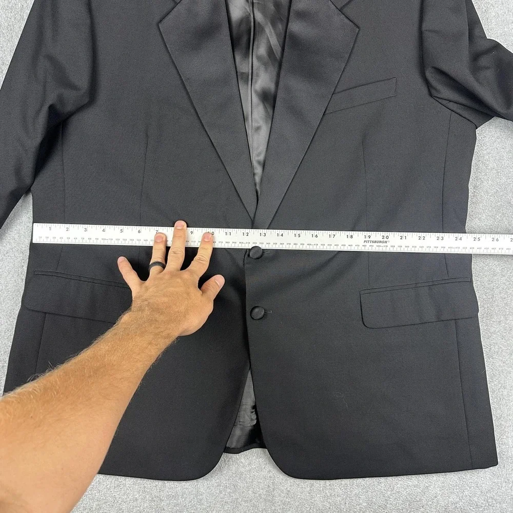 Buona Sera Tuxedo Suit Jacket Mens 50R Black Wool Notch Dinner Classic Formal